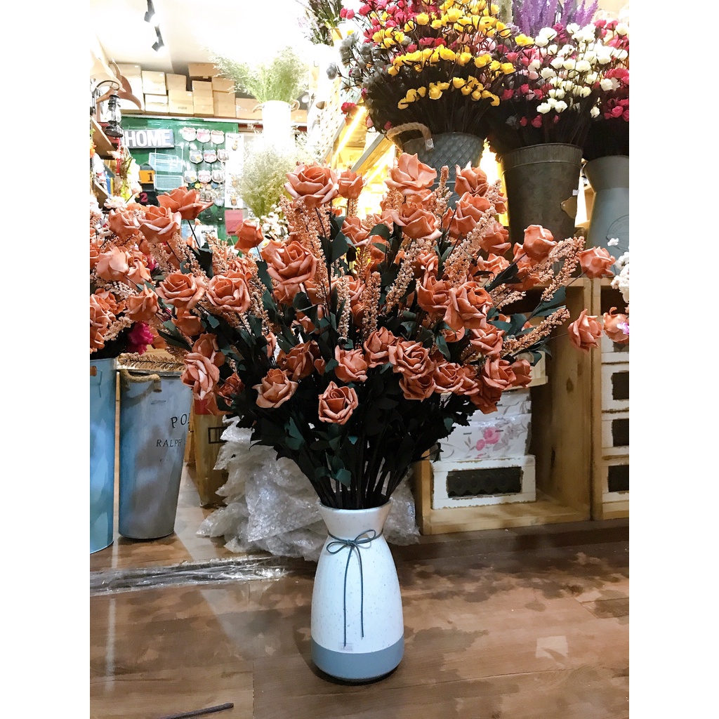 HOA HỒNG GIẢ CÀNH LỚN - TRANG TRÍ NHÀ