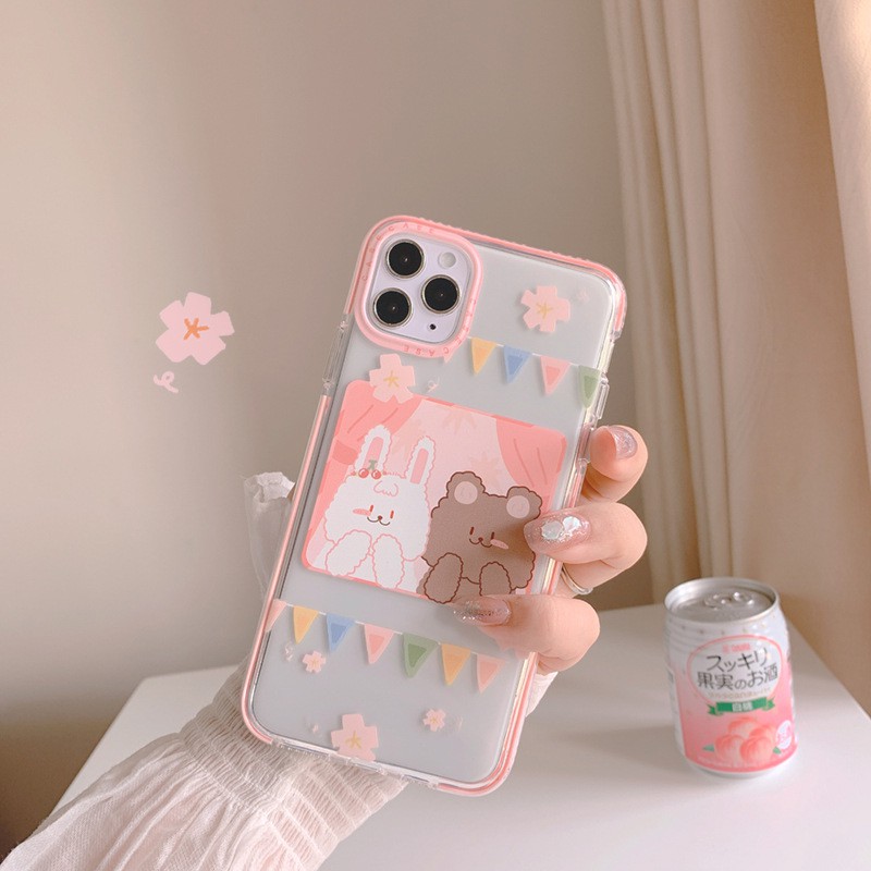 🌟 Look Great! Ốp lưng couple GẤU BROWN & THỎ CONY_E003_Ốp lưng iphone 7Plus, 8Plus, XS Max, 11, 11Pro Max, 12Pro Max