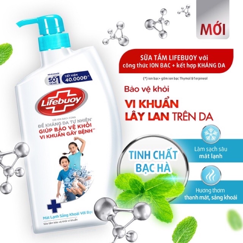 Sữa tắm Lifebuoy diệt khuẩn Chăm sóc da 800g