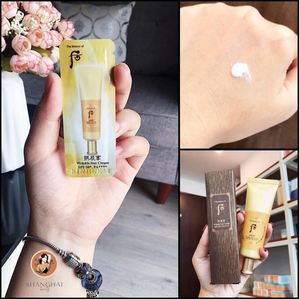 Gói Kem Chống Nắng Chống Nhăn Nâng Tông Whoo Vàng Wrinkle Sun Cream SPF50, PA++++ | BigBuy360 - bigbuy360.vn