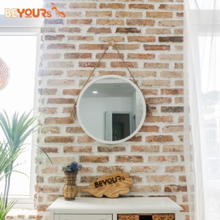 Gương treo tường khung sắt dây thừng D50