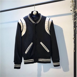 Bomber jackets phối viền da