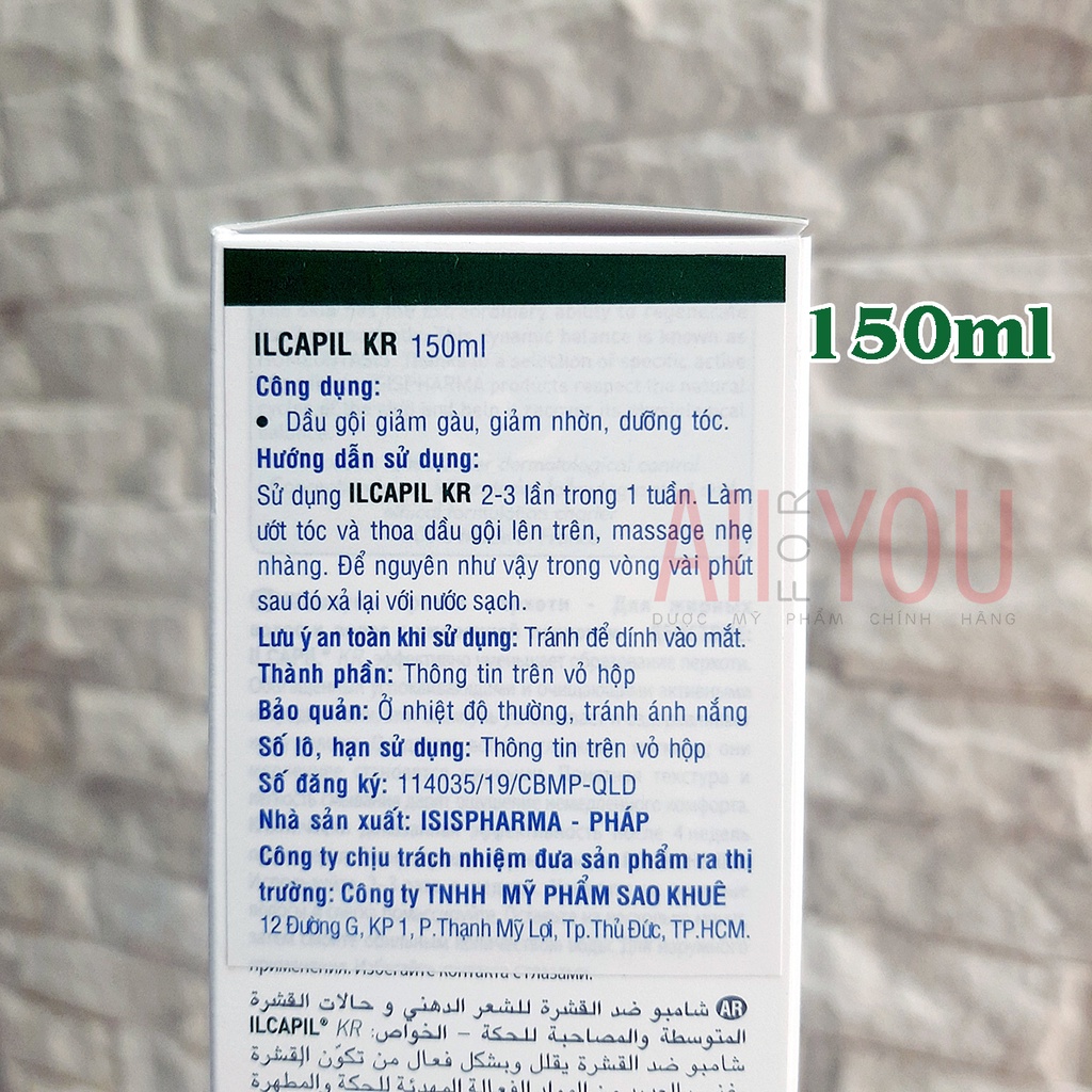 ISIS PHARMA ILCAPIL KR 150mL & 75mL - Dầu gội cho da đầu gàu, giảm rụng tóc.