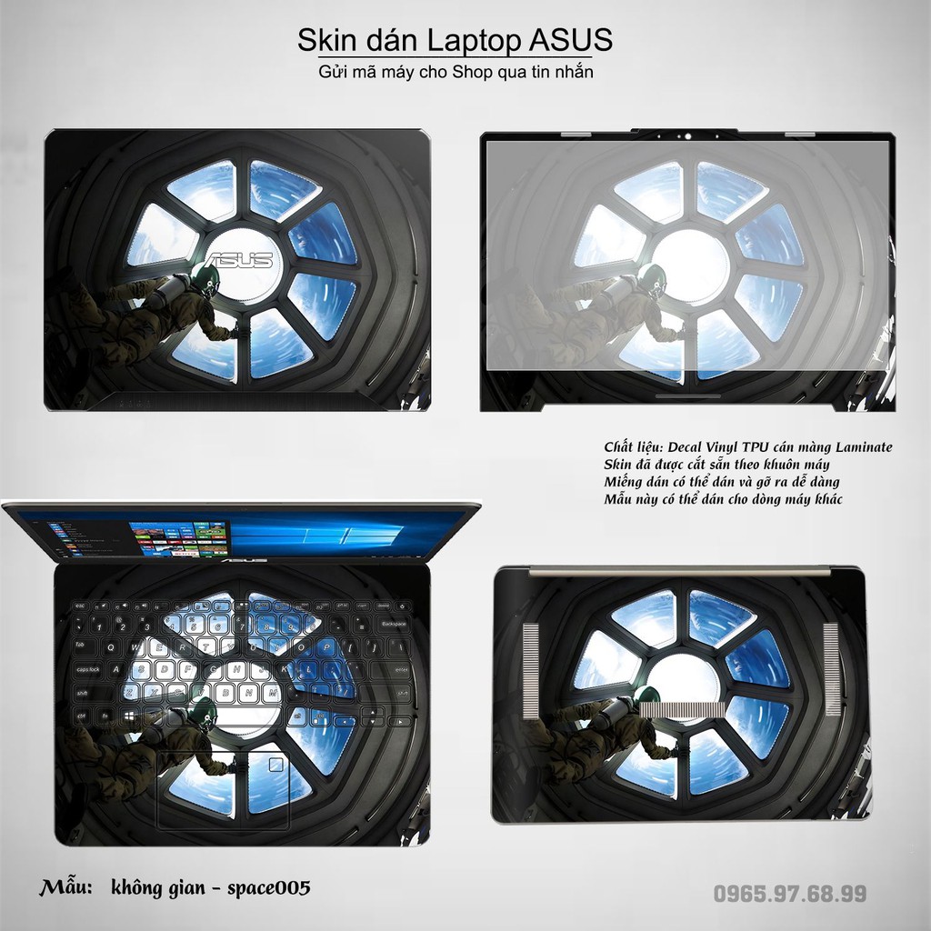 Skin dán Laptop Asus in hình không gian (inbox mã máy cho Shop)