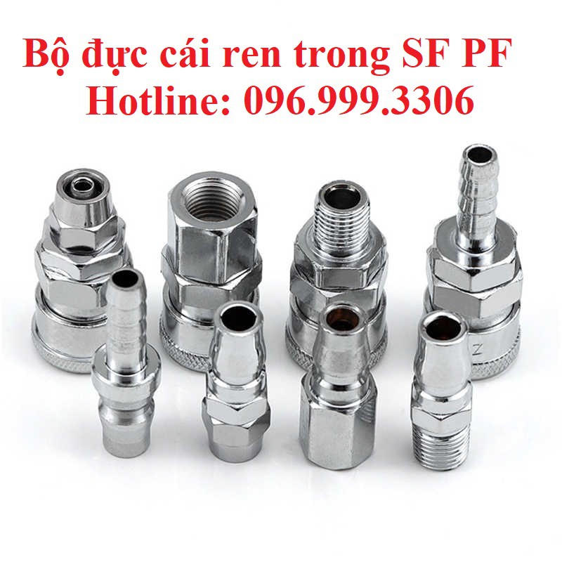 Bộ khớp nối đực cái ren trong SF PF đầy đủ kích thước ren 13mm, 17mm, 21mm giá sỉ