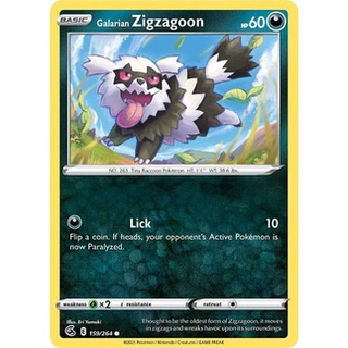 Thẻ bài pokemon galarian zigzagoon - 159/264 - common