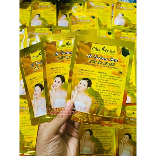 Mặt Nạ Ủ Trắng Mặt Huyết Yến Collagen Dưỡng Trắng Da Chuyên Sâu