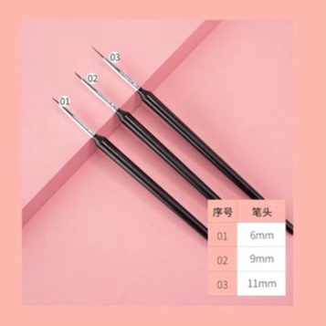 Set 3 Cọ Vẽ Trang Trí Móng Tay Nghệ Thuật