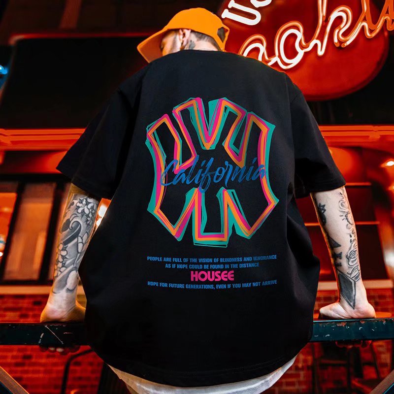 Áo Thun Tay Ngắn Dáng Rộng In Chữ M-8XL Phong Cách Hip Hop Thời Trang Cho Nam
