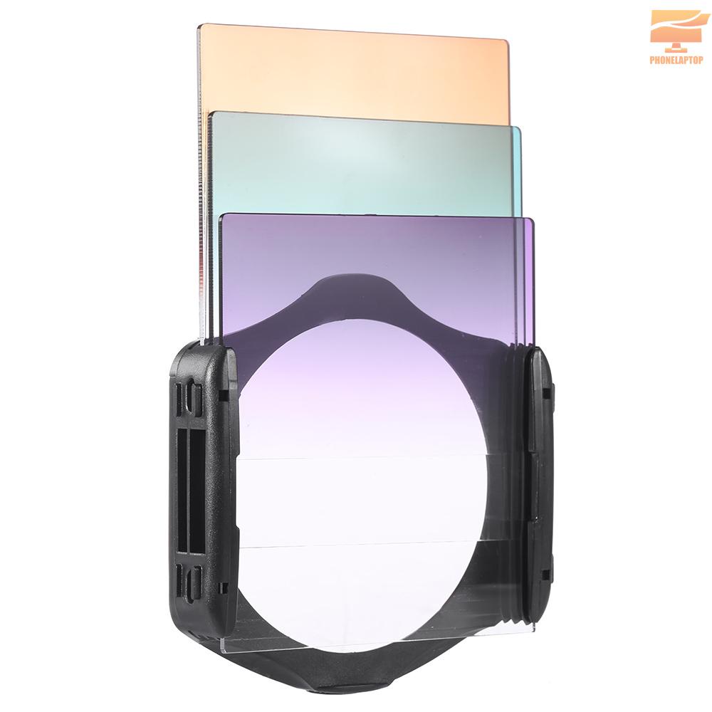 Lapt Andoer 13pcs Square Gradient Full Color Filter Bundle Kit for Cokin P Series with Filter Holder + Adapter Ring(52mm / 58mm / 62mm / 67mm / 72mm ) + Storage Bag + Cleaning Cloth