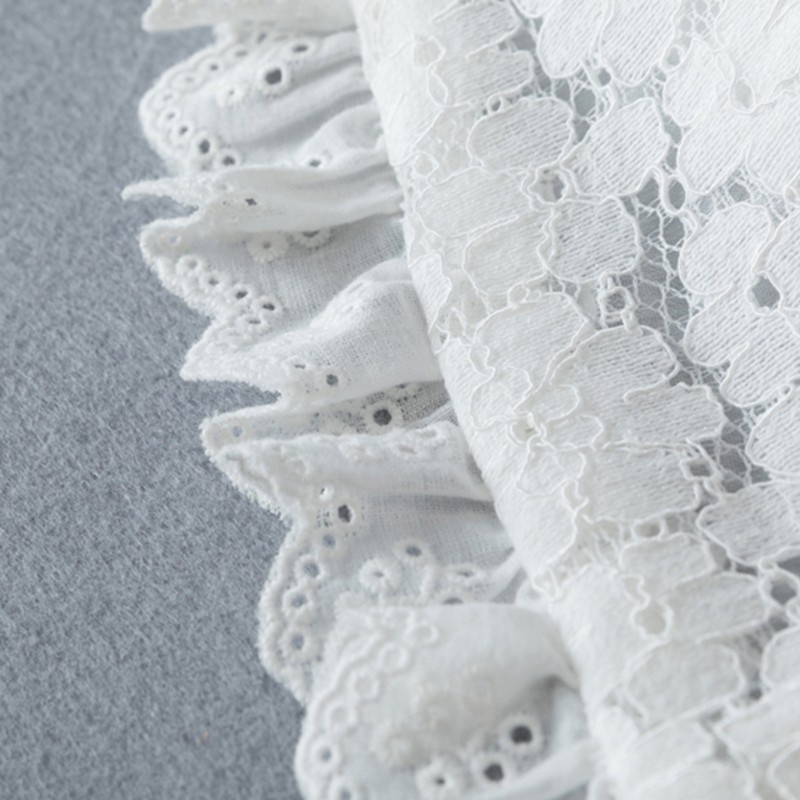 Cổ áo phối ren hoa có thể tháo rời thời trang cho nữ