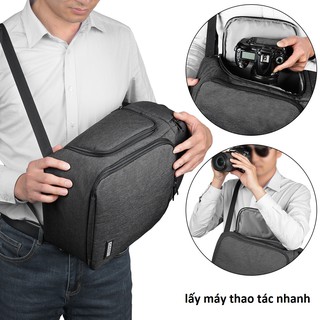 Balo máy ảnh half đeo chéo Caden D15