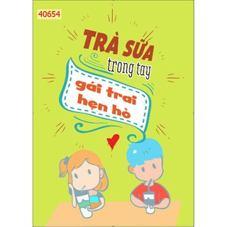 Tranh 3D trang trí quán trà sữa khổ dọc KT cao 1.25m*0.8m có keo sẵn
