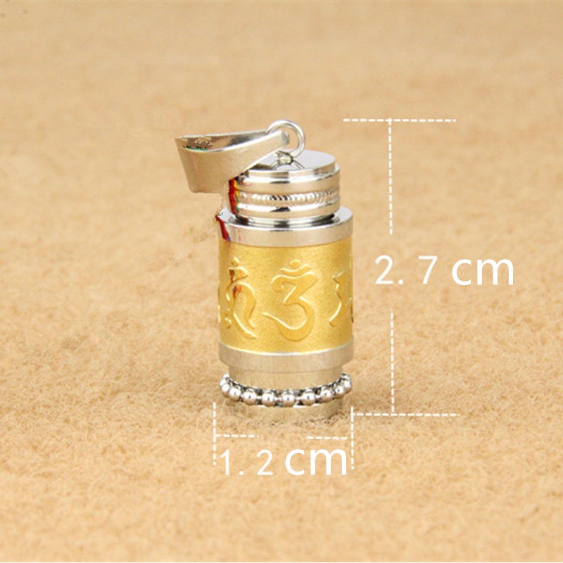 Mặt dây chuyền thép titan khắc chữ Phật Giáo/ 1 Vòng cổ