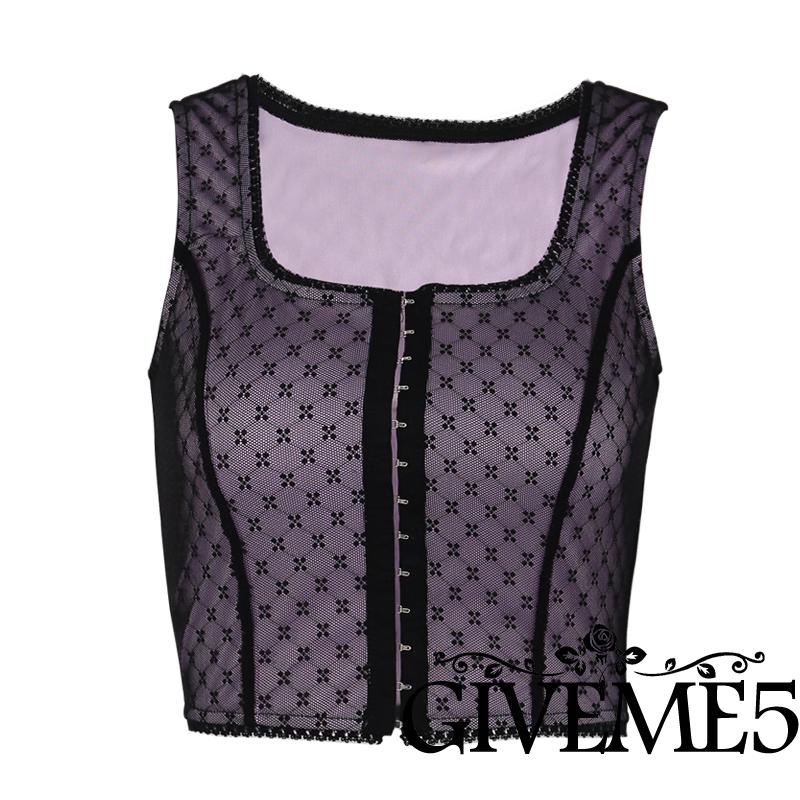 Áo Lửng Hai Dây Phối Ren Phong Cách Quyến Rũ Dành Cho Nữ