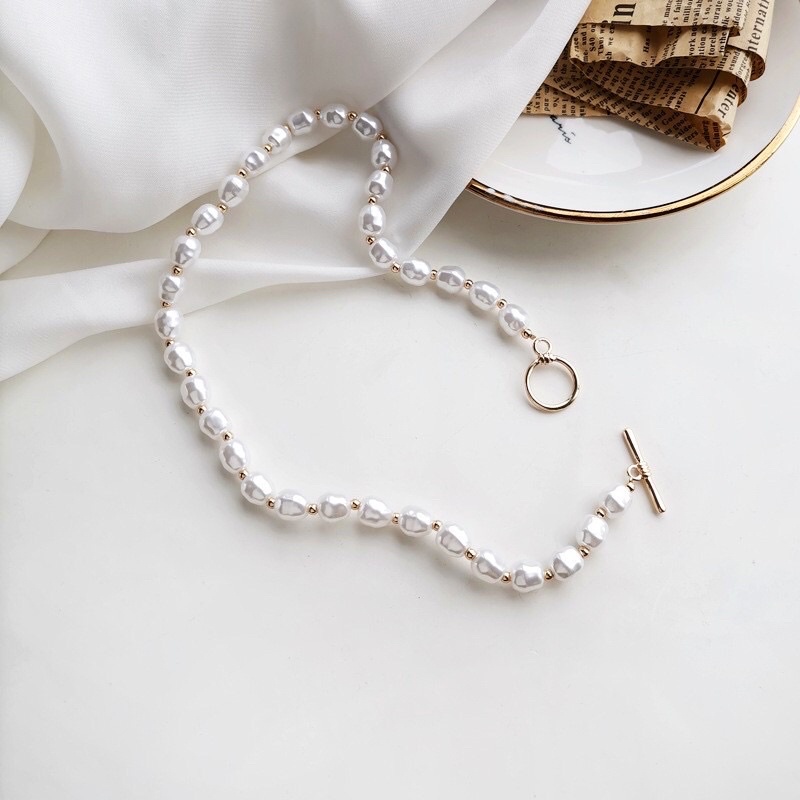 Vòng Cổ 8ly Khóa OT Mix Bi Kiểu Dáng Thời Trang, Trẻ Trung Cho Nàng NTTT38 - Ngọc Trai Trường Thịnh