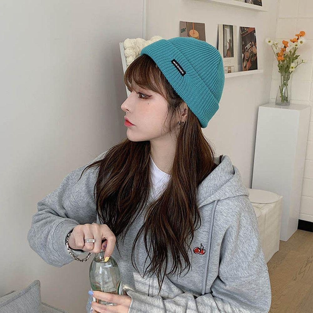 Mocho Mũ Len Beanie Dệt Kim In Chữ Màu Kẹo Ngọt Thời Trang Mùa Đông Đáng Yêu Cho Nữ