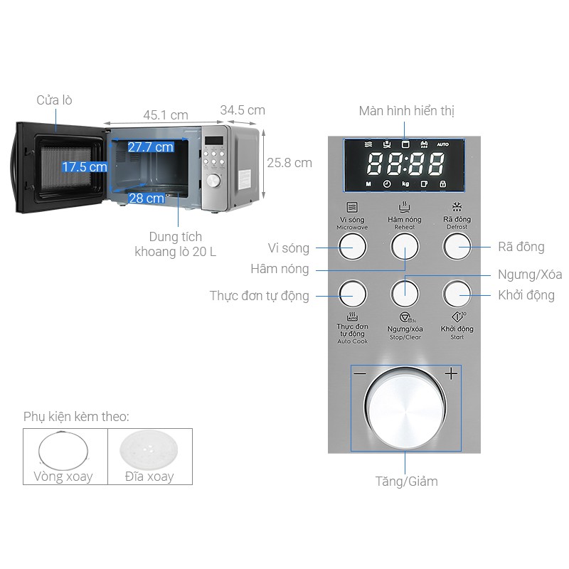 Lò vi sóng Electrolux EMM20D38GB 20 lít