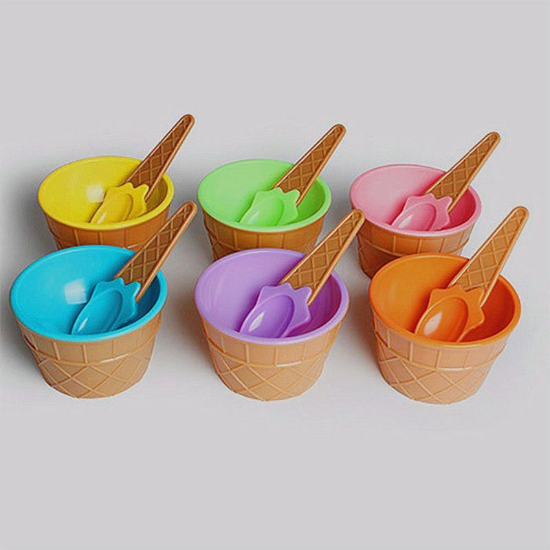 Bộ Chén và muỗng hình que kem đựng slime , đắp mặt nạ