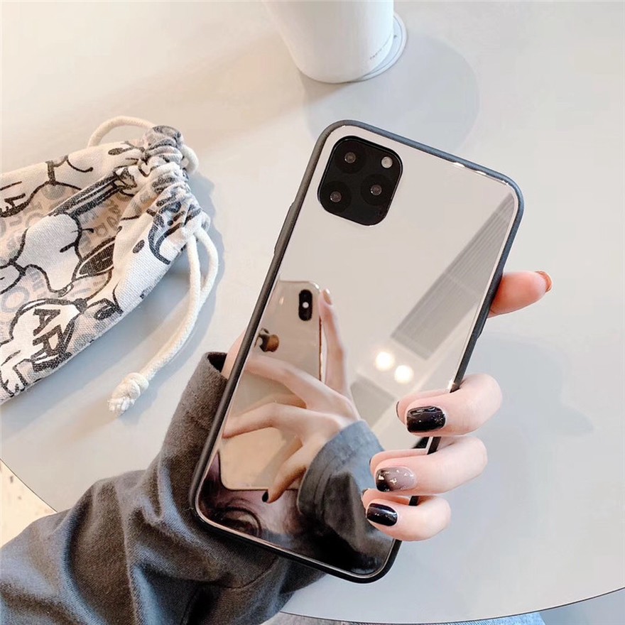 👏Ready Stock🎀 iPhone 12 mini SE 2020 11 Pro Max 2019 Xr Xs Max X 7 8 6 6s Plus Ốp Điện Thoại Tráng Gương Có Nhẫn Giá Đỡ Xinh Xắn Cho