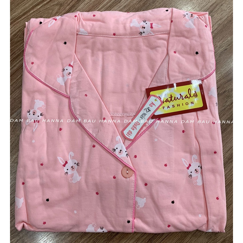 [HANNA] Đồ bộ bầu tay ngắn quần dài size 40-60kg mặc bầu và sau sinh cho bé ty tiện lợi thun cotton thoáng mát giá rẻ