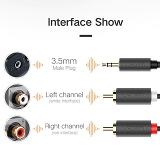 Cáp âm thanh  3.5mm ra 2RCA Cao Cấp UGREEN AV102