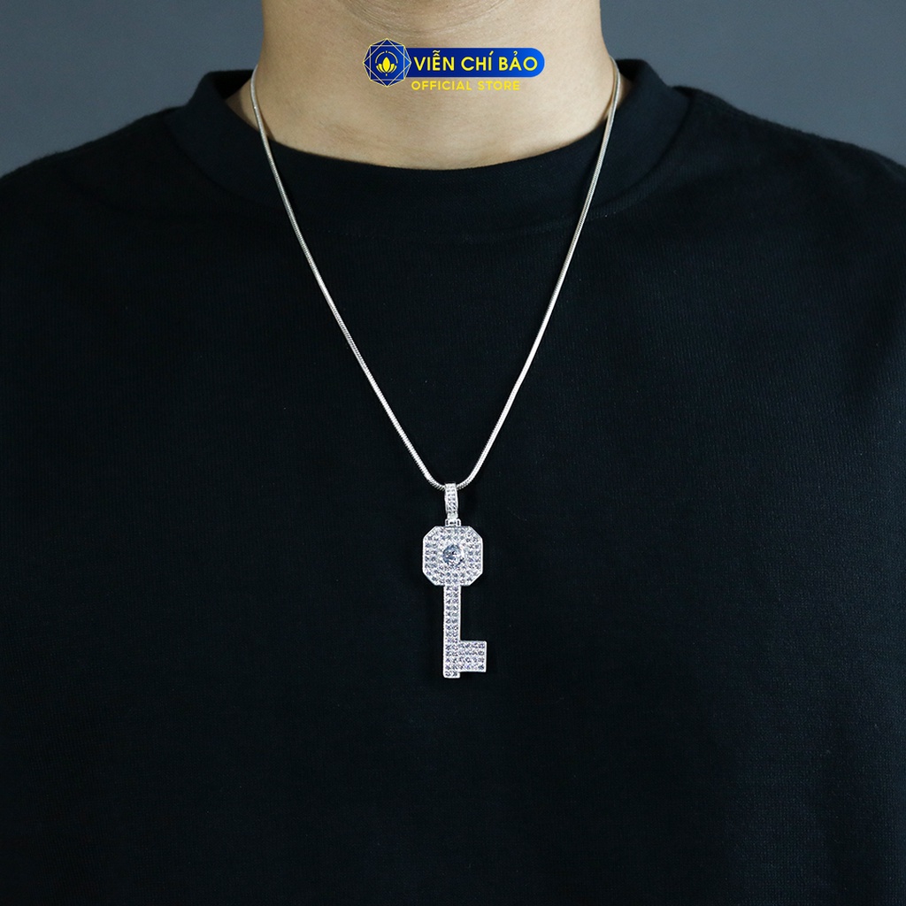 Mặt dây chuyền bạc nam chìa khóa đính đá chất liệu bạc 925 thời trang phụ kiện trang sức Viễn Chí Bảo M300279