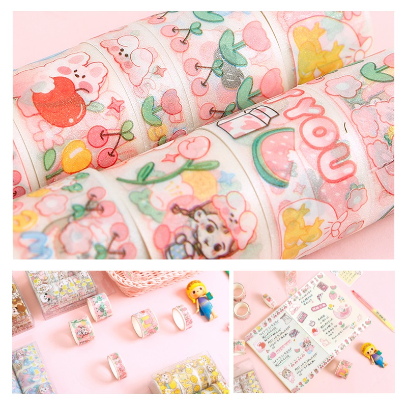 Creatively Folded N Times To Paste A Book with 220 Sheets Sakura Girl Notes with 11 Different Patterns Cute Girl Message Stickers Creative Student Stationery