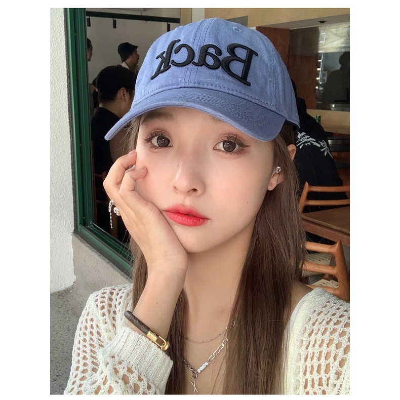 Nón Lưỡi Trai Màu Đen Thêu Chữ Phong Cách Đường Phố Hàn Quốc