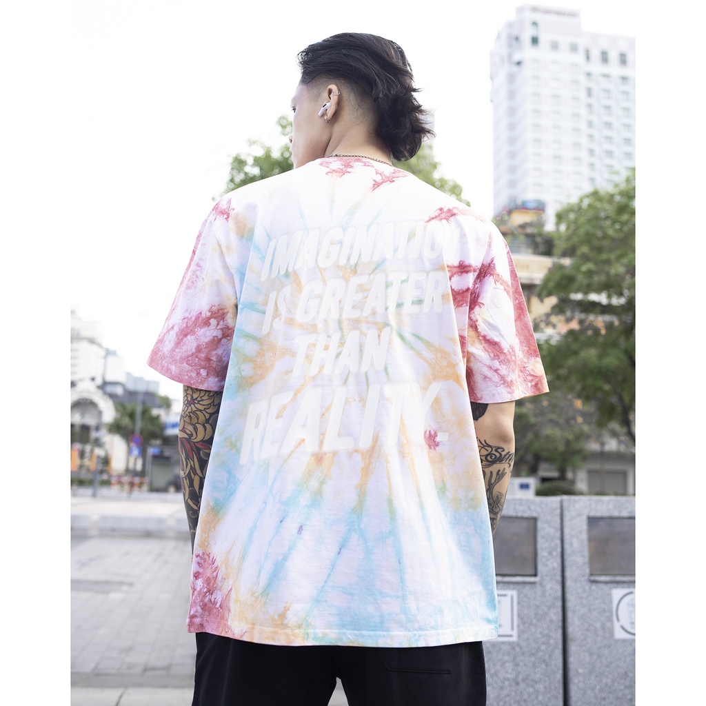 Áo Thun Imagination Tie Dye Rainbow Chất Liệu Cotton Thoáng Mát