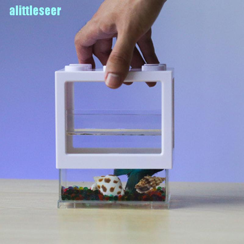 【Bar】Home Aquarium Fish Tank Cup Goldfish Jar Building Blocks Fish Tank Superposition