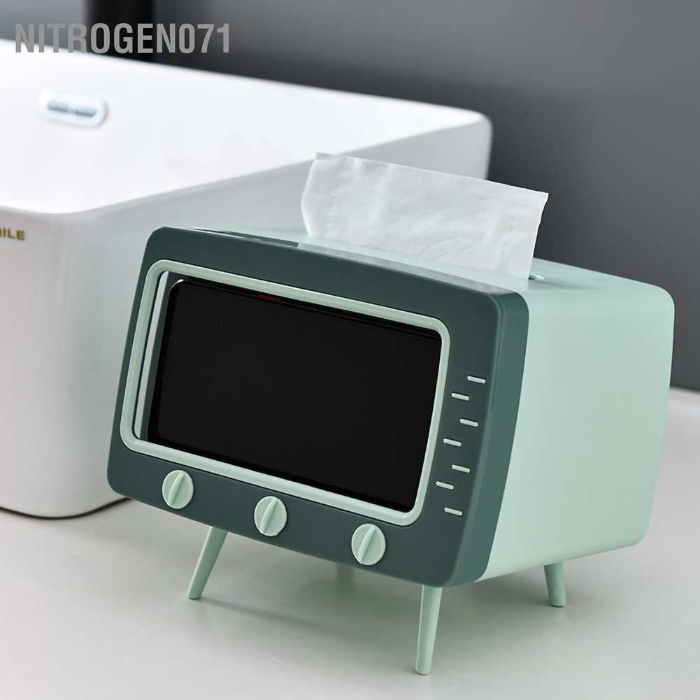 Nitrogen071 Hộp đựng giấy vệ sinh Hộp kệ đựng giấy nhà vệ sinh cuộn lớn có rãnh đỡ điện thoại đa năng nhiều màu sắc