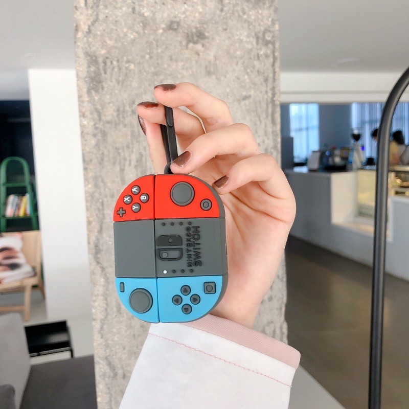 Vỏ ốp case Airpod Pro Chống Trầy Chống Shock Intendo Switch Có Móc Đeo