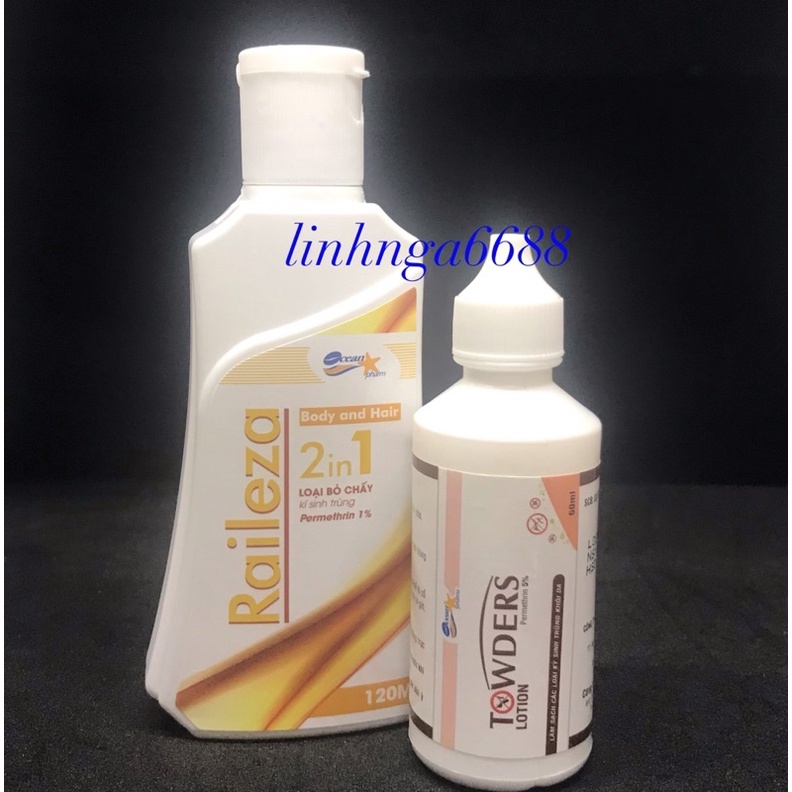 Combo Raileza &amp; Towders lotion loại sạch ghẻ và các loại ký sinh trùng