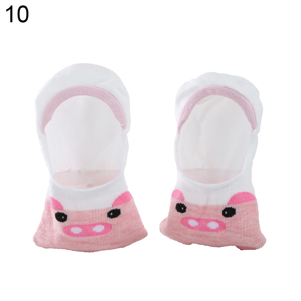 Vớ cotton cổ thấp chống trượt họa tiết các con vật đáng yêu dành cho nữ