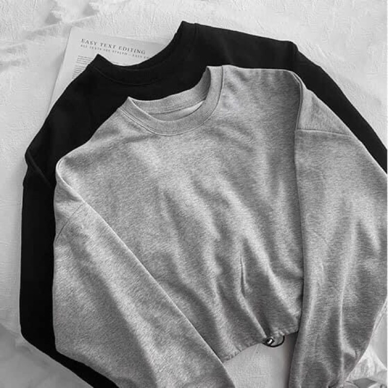 Áo croptop tay dài bo eo