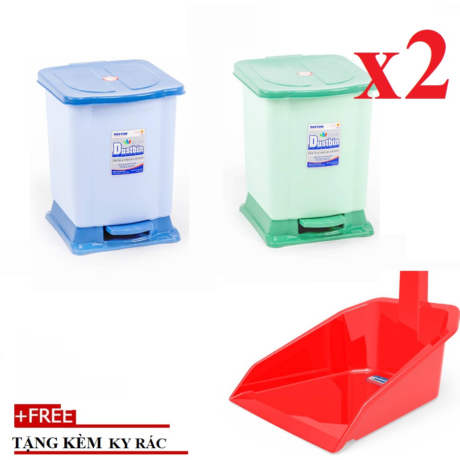 Combo 2 Thùng rác đạp nhỏ Duy Tân ( 25 x 23.5 x 29.5 cm)- tặng kèm ky rác