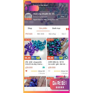(rẻ nhất shoppe) 1 con ốc titan gr5 6li15