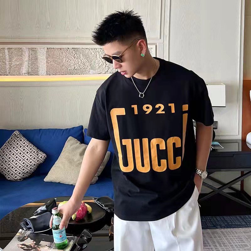 Áo Phông Kiểu GUCXI Bản Chữ Phông Rộng Phối Cách Hợp Fom Nam Nữ, Cotton Mịn Thoải Mái Hoạt Động Mã Mới GAREM 2022