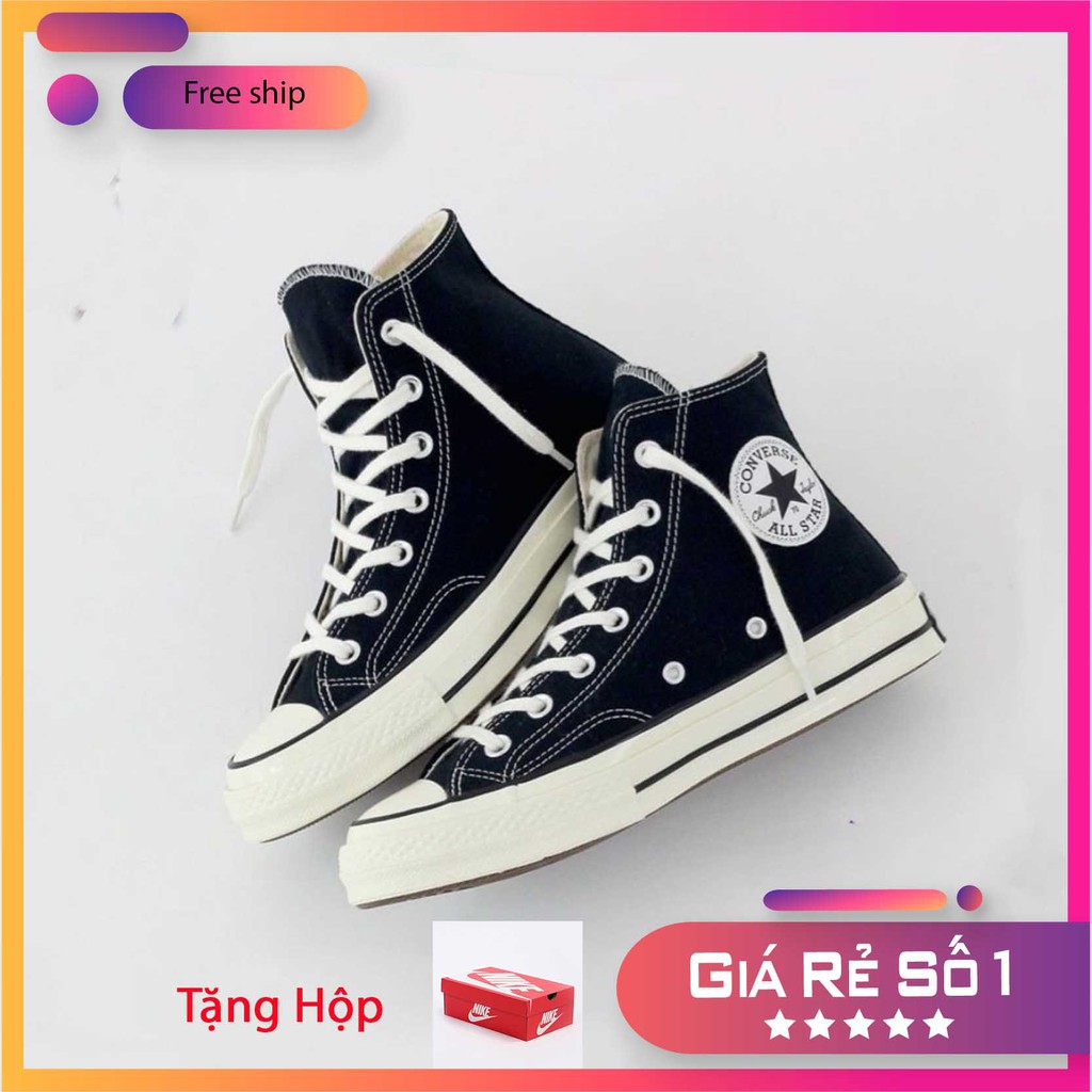 Giày thể thao nam nữ cv classic cổ cao đen trắng,giày bata học vải canvans đế bằng giá rẻ