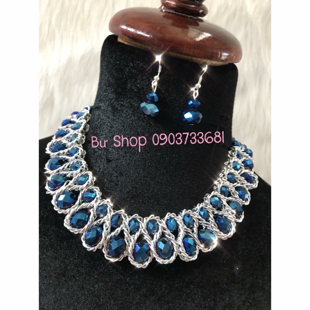 Set vòng cổ pha lê