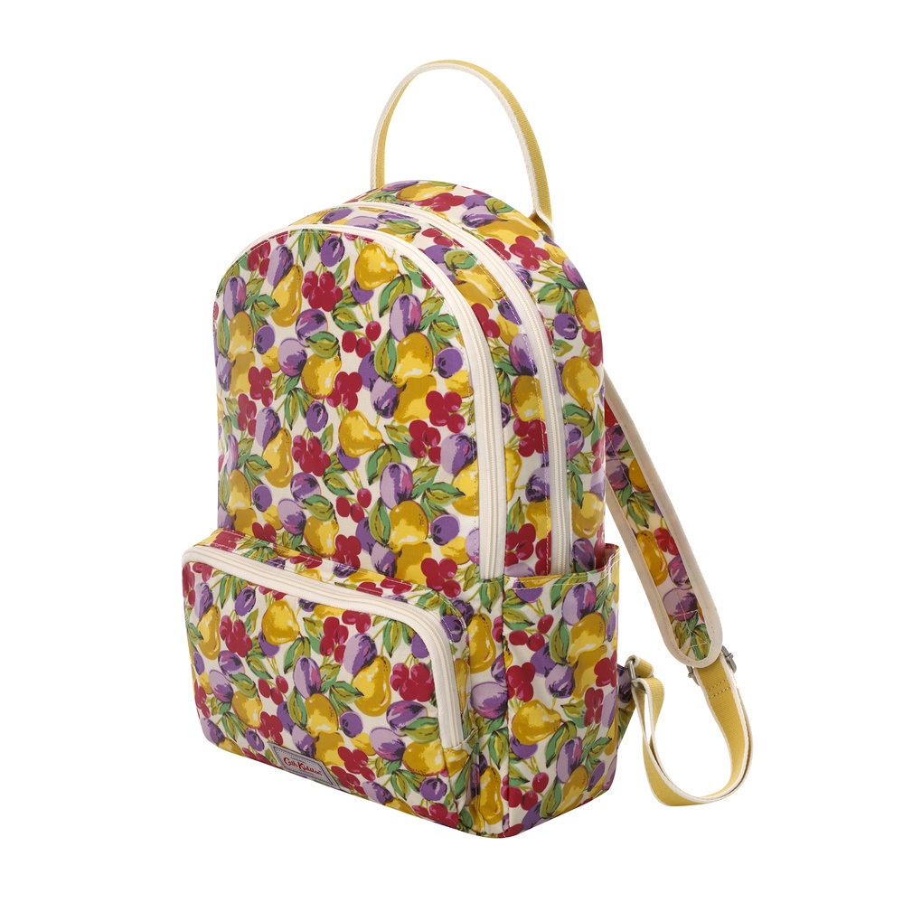 Cath Kidston - Balo Pocket Backpack Small Painted Fruit - 1002188 - Warm Cream