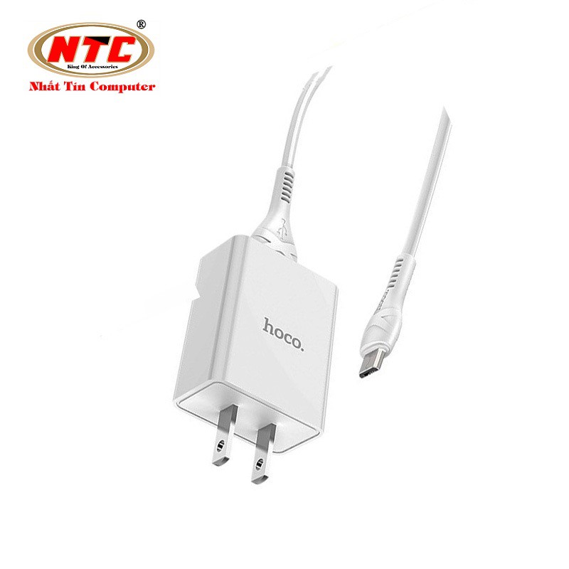 Combo Cốc sạc và Cáp sạc cổng Type-C Hoco S2 Plus output max 3.4A (Trắng) - Hãng phân phối chính thức