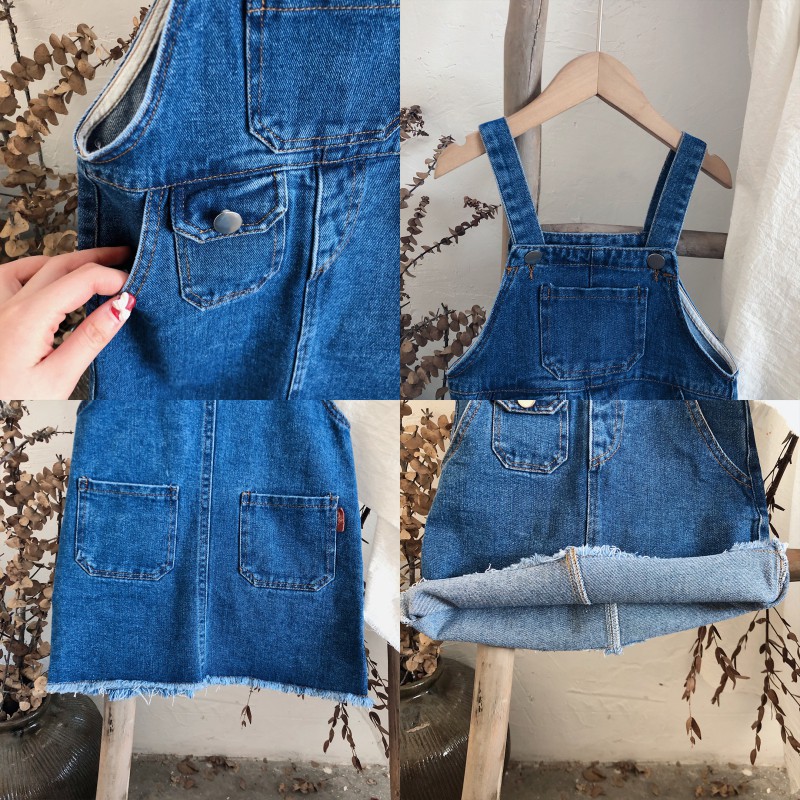 Đầm Yếm Denim Dành Cho Bé Gái