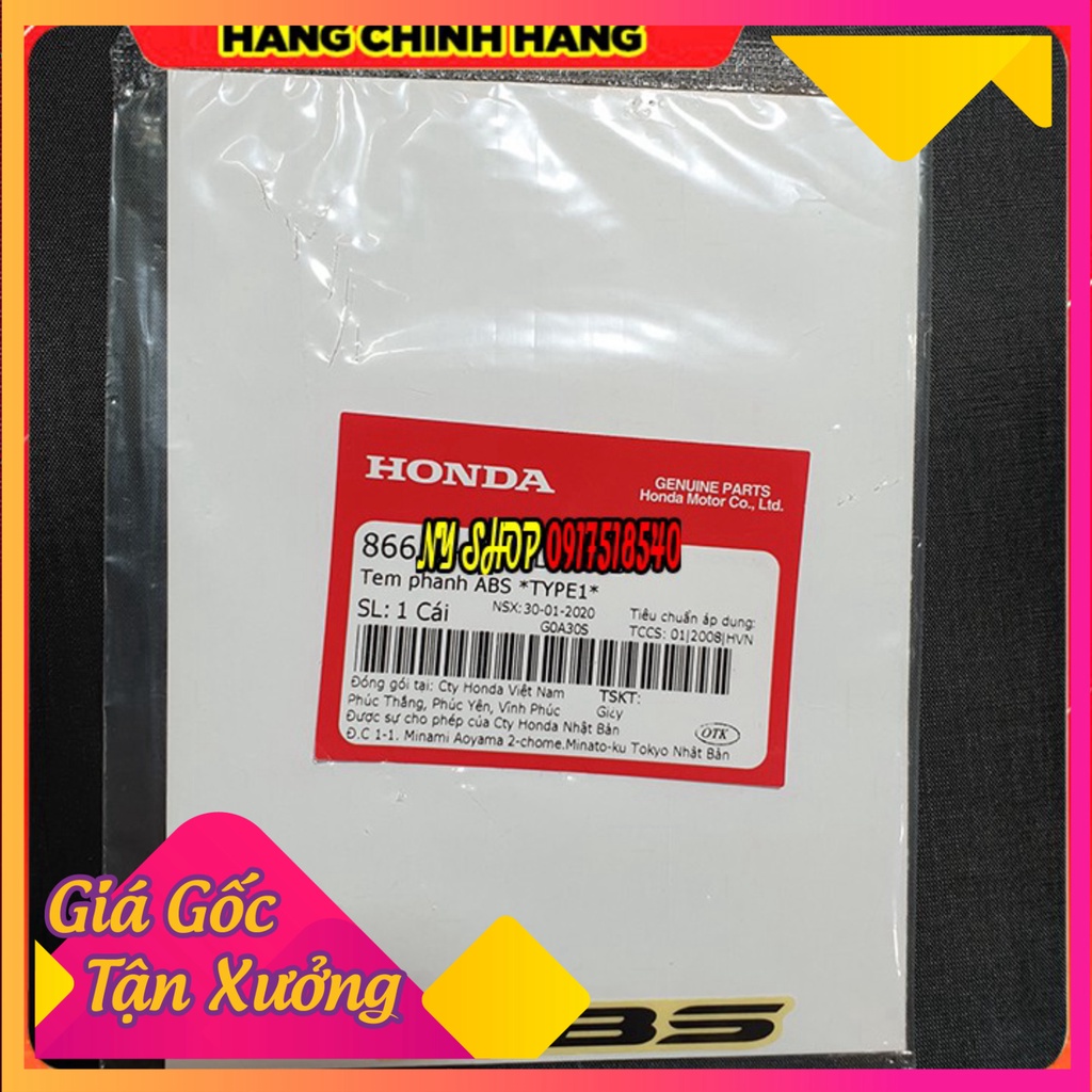 ★ Tem Chữ ABS Honda SH ABS Chính Hãng HONDA ★  (Ảnh Sp thật)