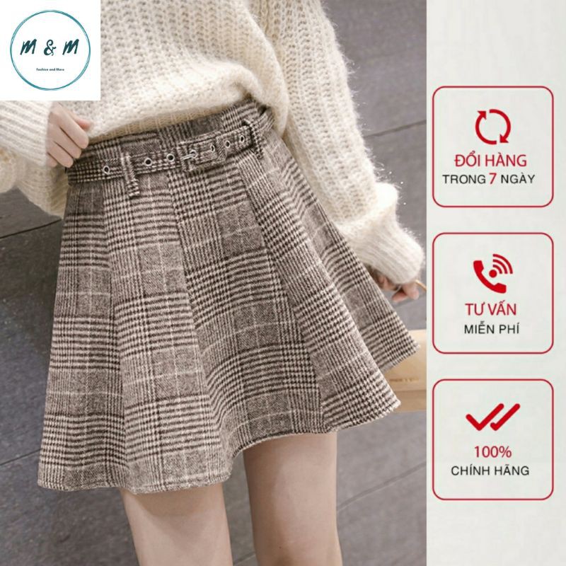 Chân Váy Ngắn Xoè Caro