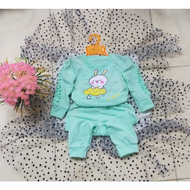Thanh lý bộ cotton dài tay bèo cho bé gái 7_14kg