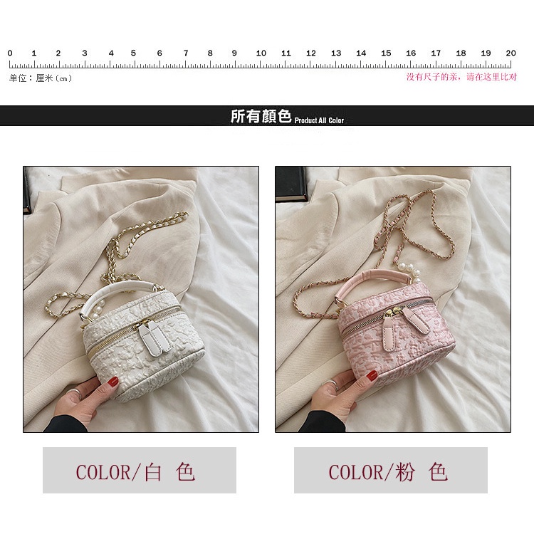 Túi Đeo JASMIN NOIR Chéo Vải Canvas Phối Dây Xích Thời Trang Trẻ Trung Cho Nữ