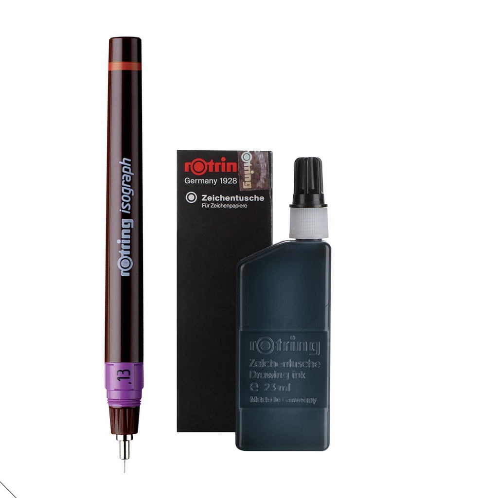 [Lộc's Art Store][Chính hãng]Hộp mực  Rotring Isograph dành cho bút kim 23ml (màu đen, trắng, xanh lá)