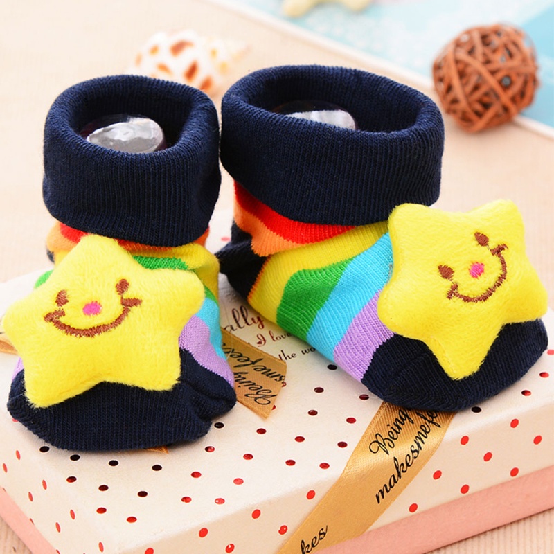 Tất cotton chống trượt họa tiết hoạt hình dành cho bé sơ sinh